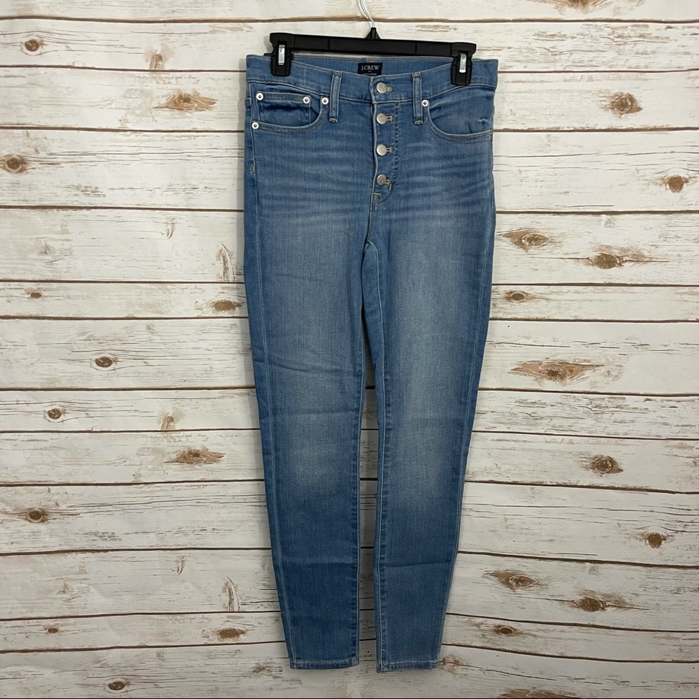J Crew Exposed Button Fly High Rise Skinny Jeans NWT - Picture 1 of 5